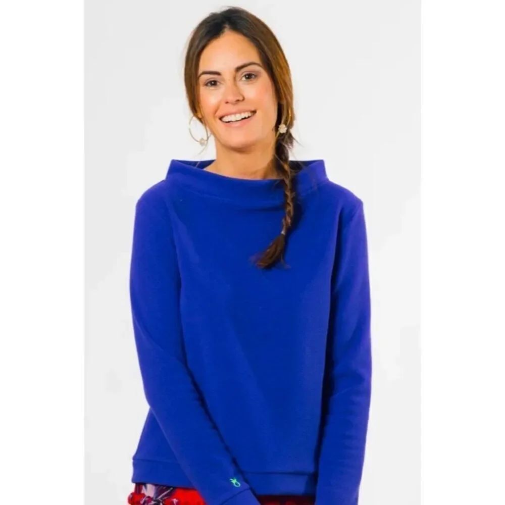 NWOT Dudley Stephens Periwinkle Binney Boatneck Pullover sz S, $158 F23
